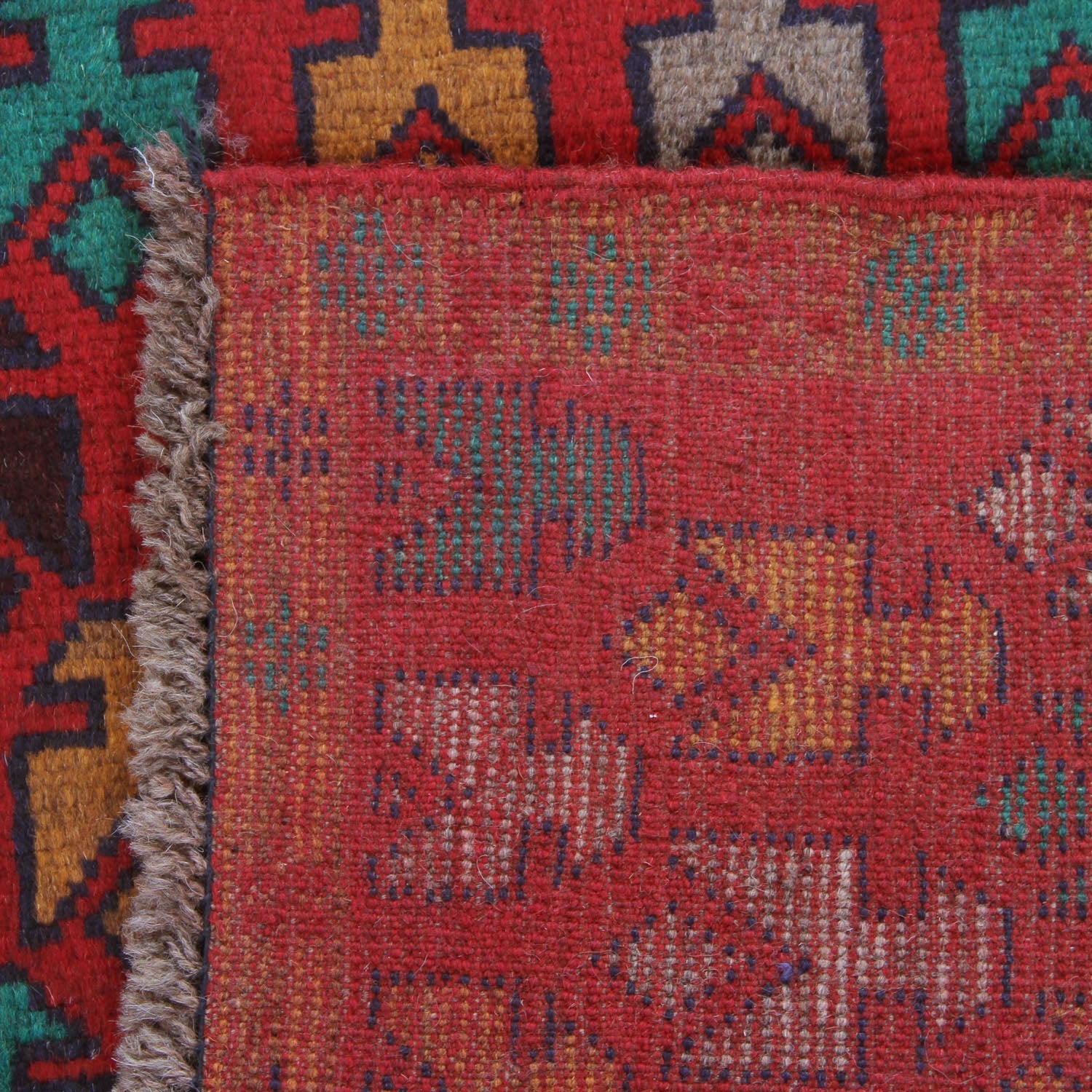 3' X 5'  Red Handmade Kohistani Baluchi Afghan Rug Rectangular