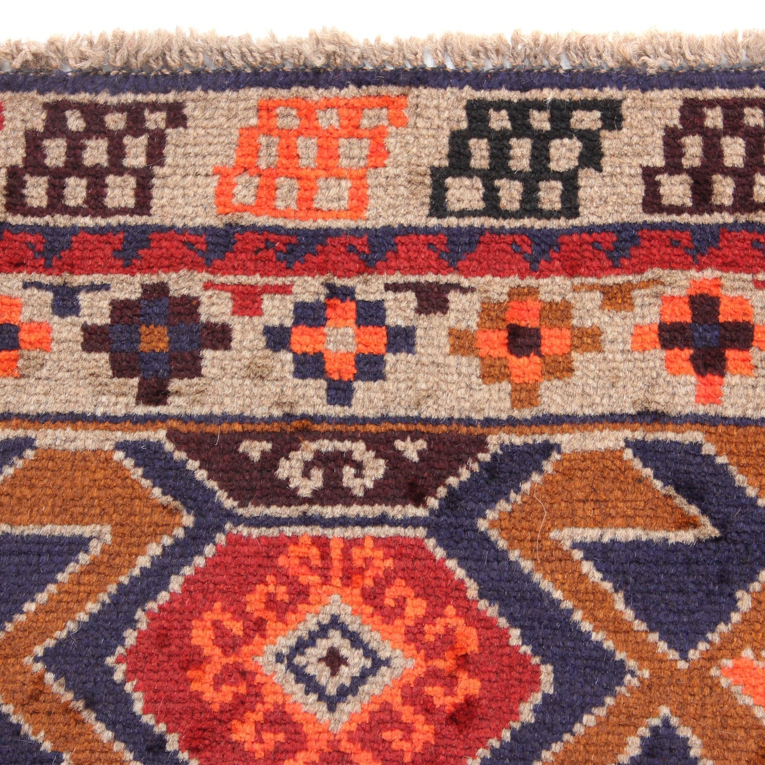 3' X 4'  Gold Handmade Kohistani Baluchi Afghan Rug Rectangular