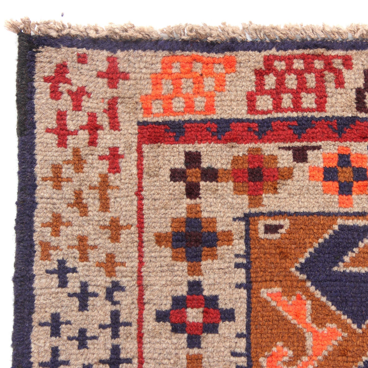 3' X 4'  Gold Handmade Kohistani Baluchi Afghan Rug Rectangular