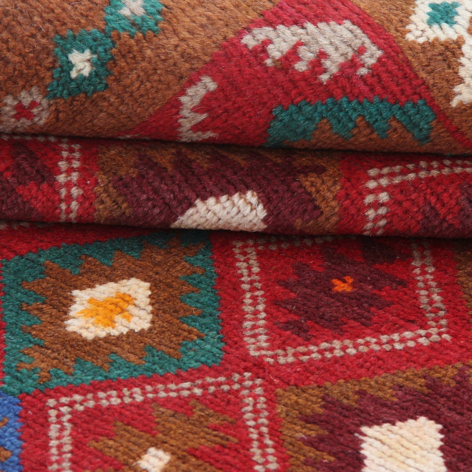 3' x 5'  Gold Handmade Kohistani Baluchi Afghan Rug Rectangular