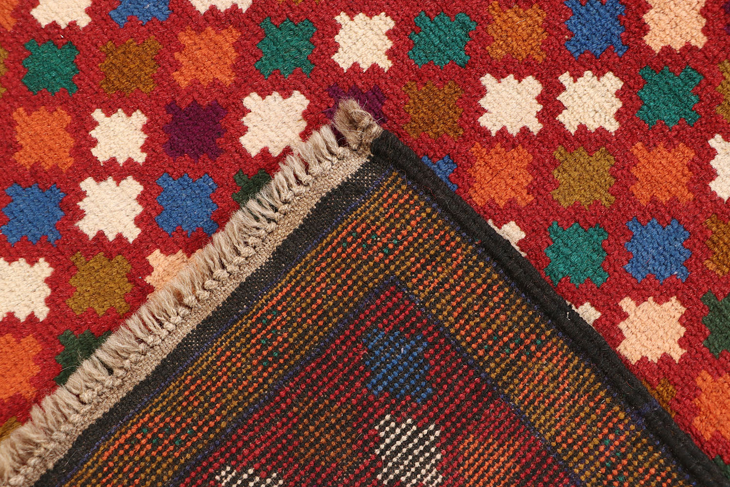 3' X 5'  Red Handmade Kohistani Baluchi Afghan Rug Rectangular