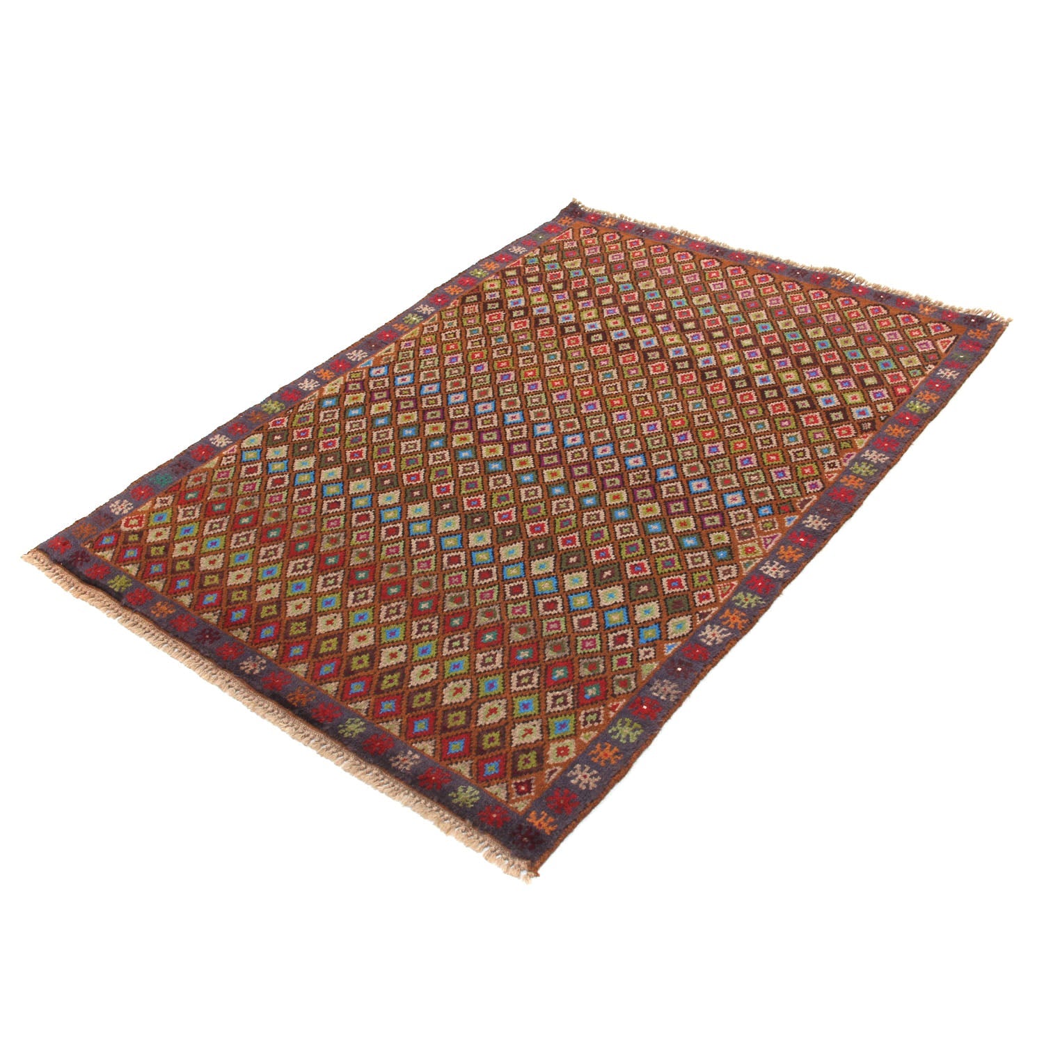 3' X 5'  Gold Handmade Kohistani Baluchi Afghan Rug Rectangular
