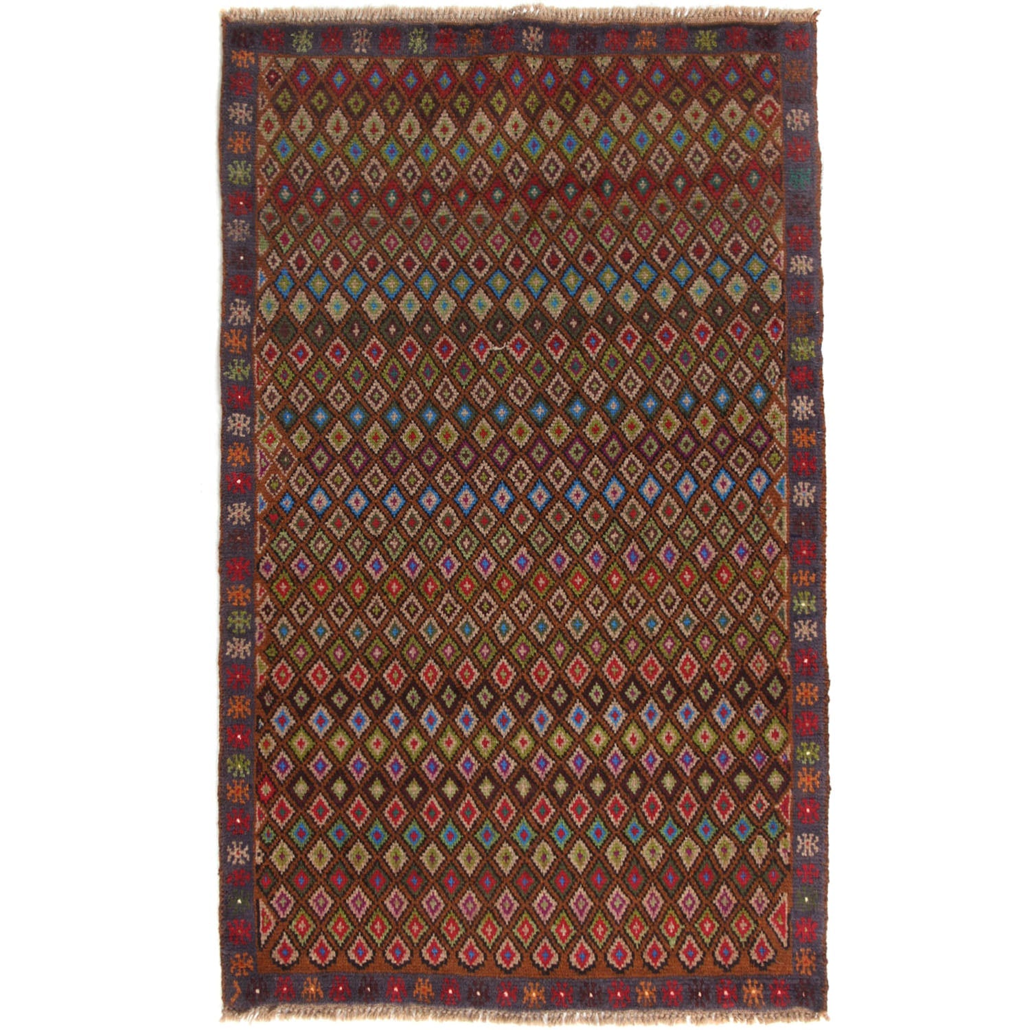 3' X 5'  Gold Handmade Kohistani Baluchi Afghan Rug Rectangular