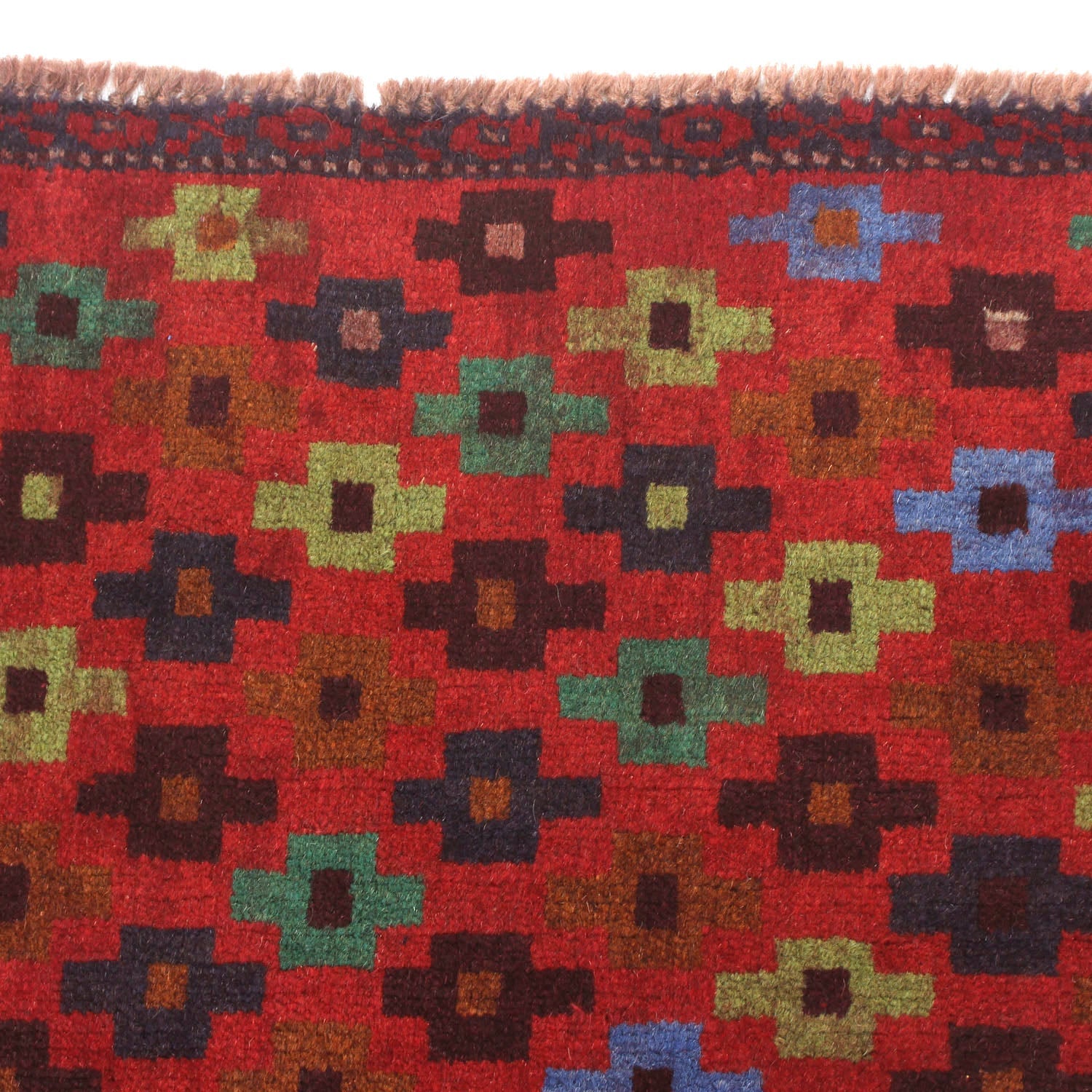 3' X 5'  Red Handmade Kohistani Baluchi Afghan Rug Rectangular