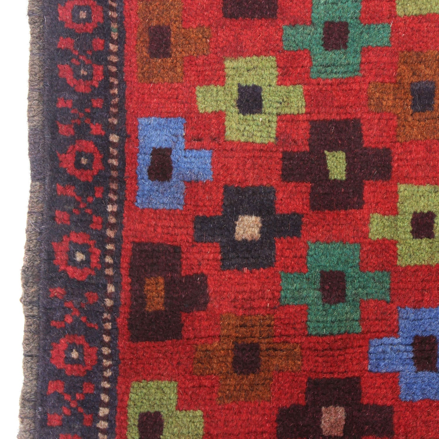 3' X 5'  Red Handmade Kohistani Baluchi Afghan Rug Rectangular