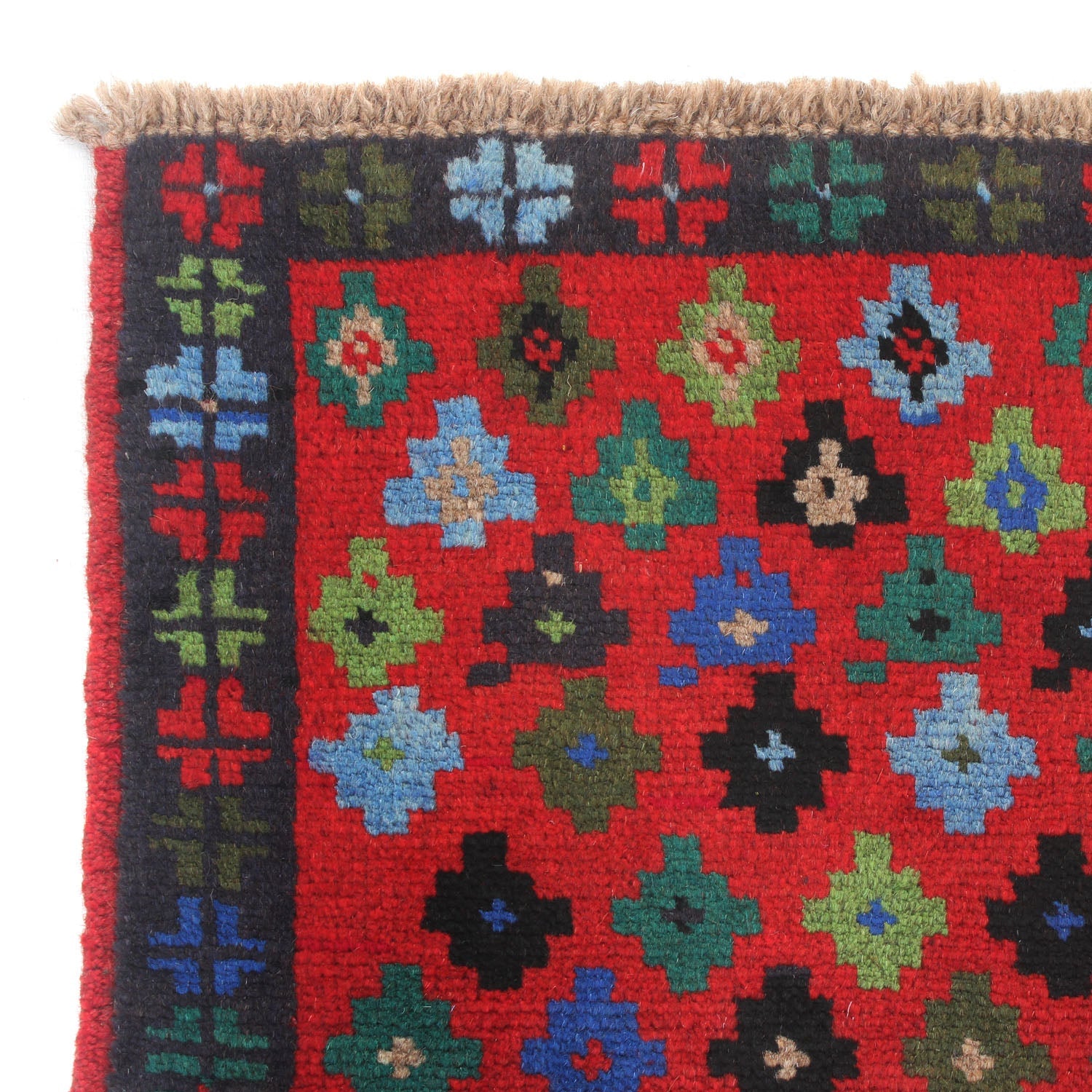 3' X 5'  Red Handmade Kohistani Baluchi Afghan Rug Rectangular