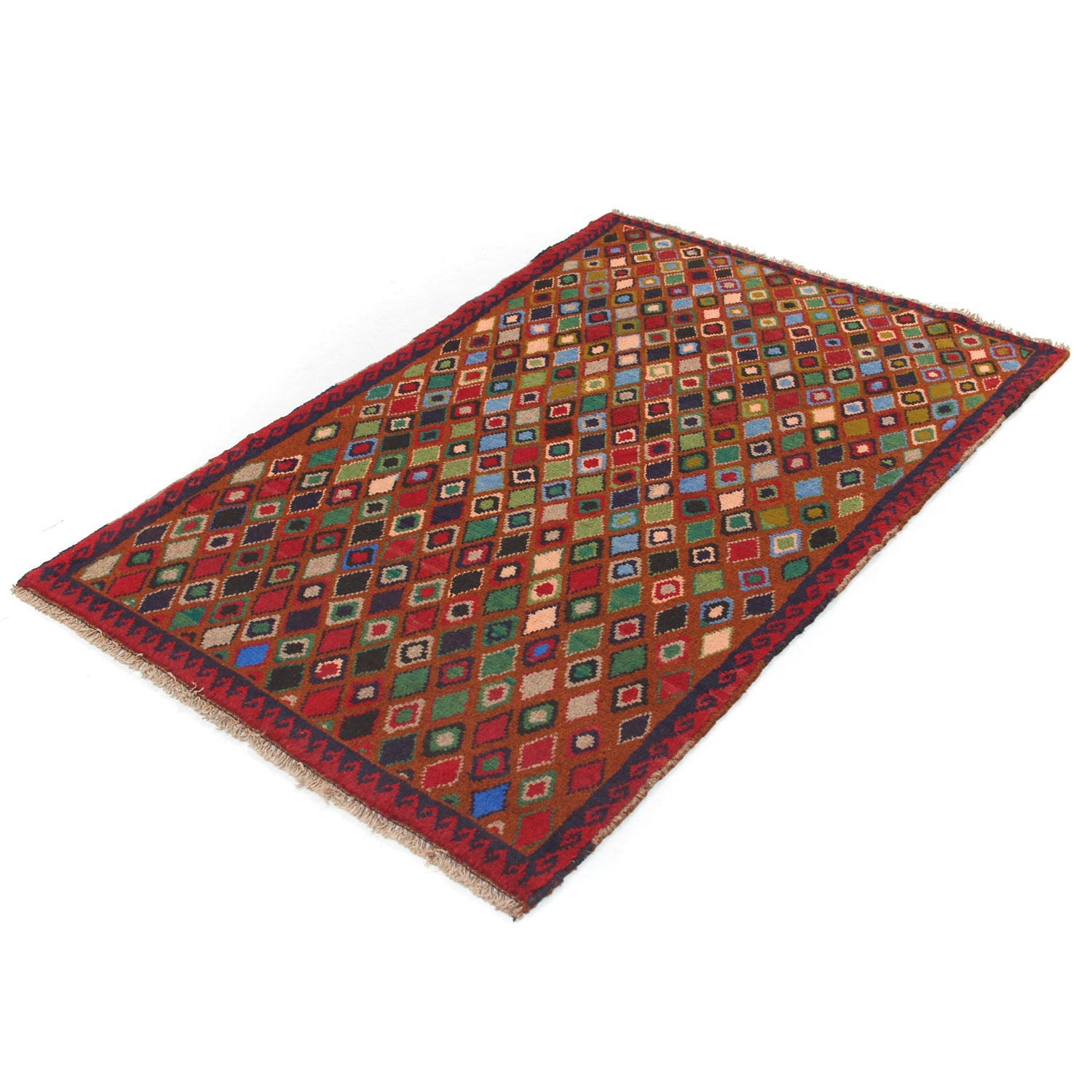 3' X 5'  Gold Handmade Kohistani Baluchi Afghan Rug Rectangular