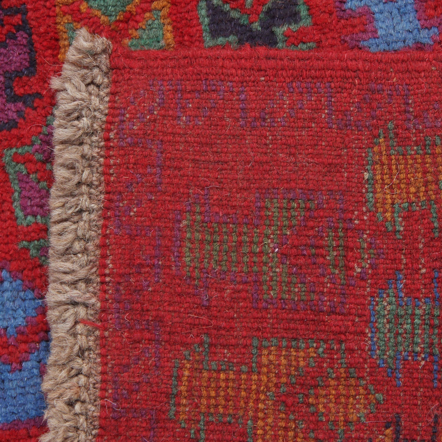 3' X 4'  Red Handmade Kohistani Baluchi Afghan Rug Rectangular