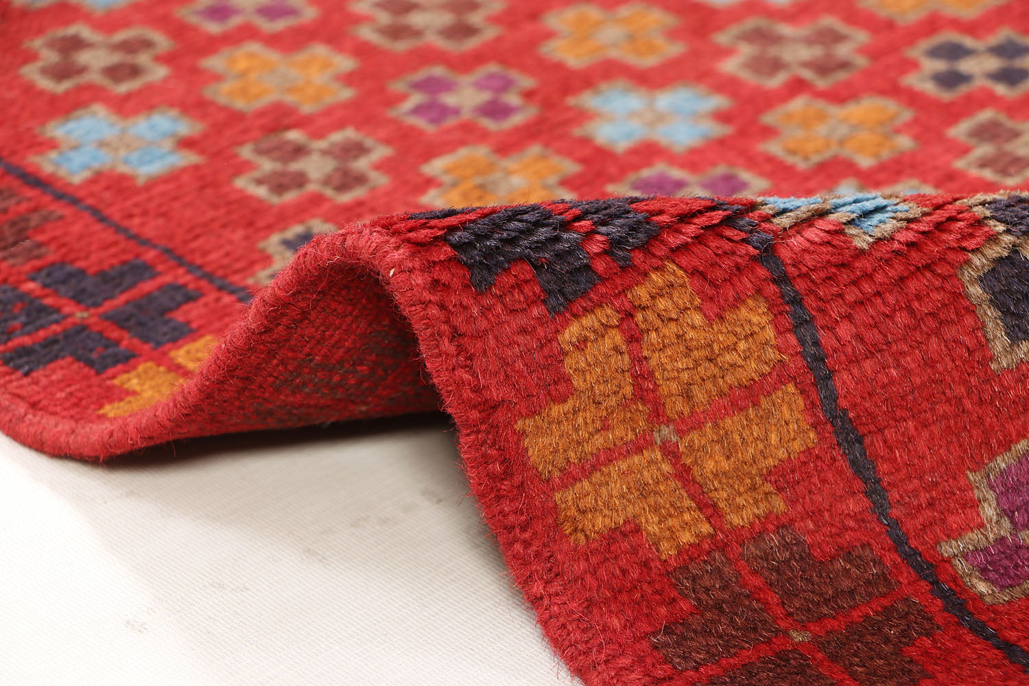 3' x 5'  Red Handmade Kohistani Baluchi Afghan Rug Rectangular
