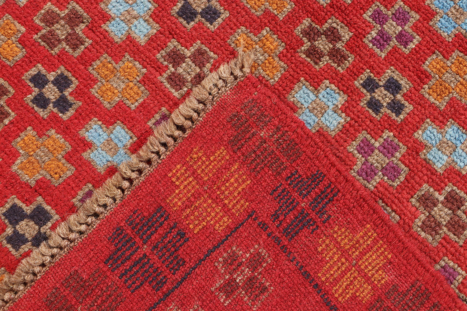 3' x 5'  Red Handmade Kohistani Baluchi Afghan Rug Rectangular