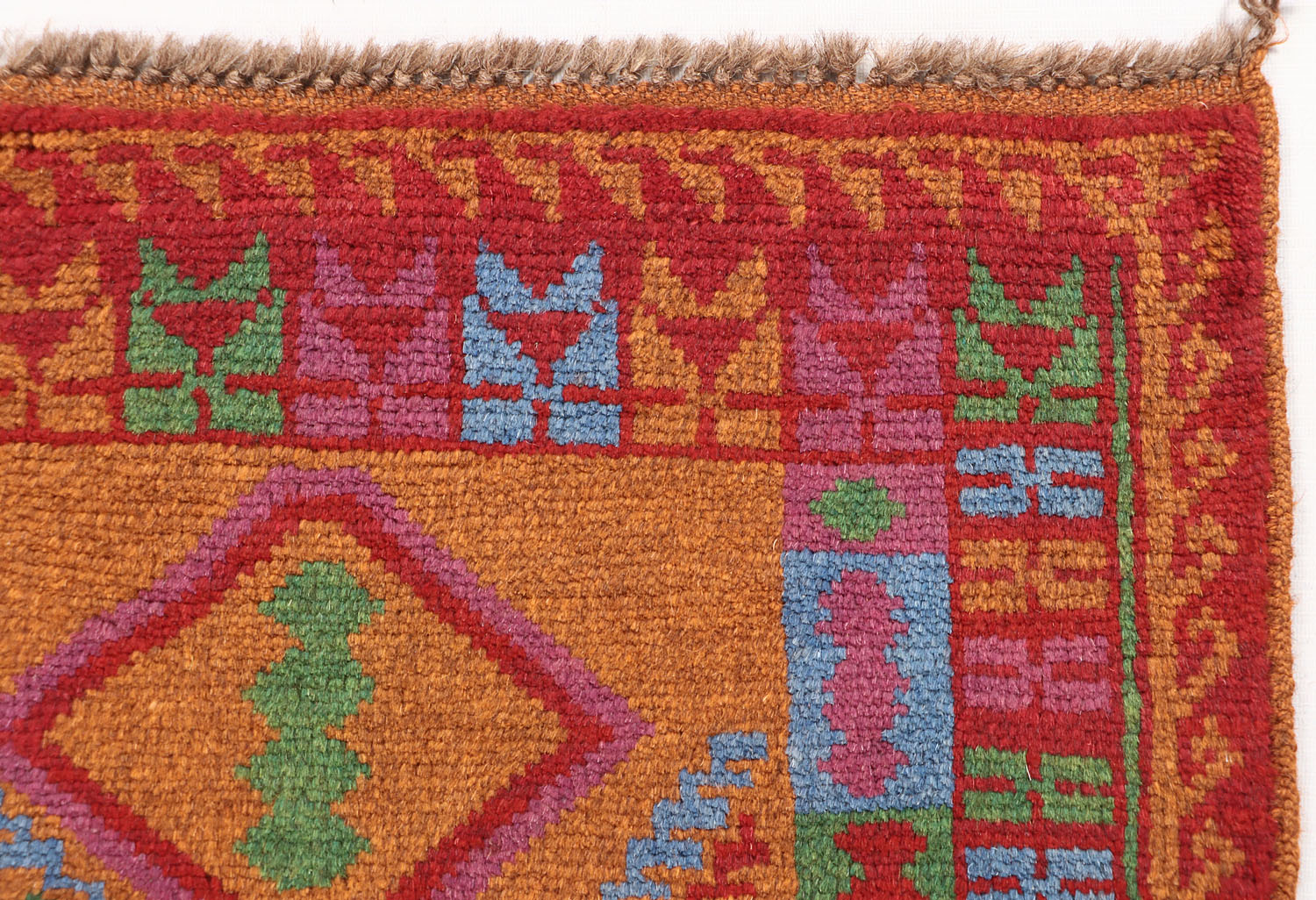 3' x 5'  Gold Handmade Kohistani Baluchi Afghan Rug Rectangular