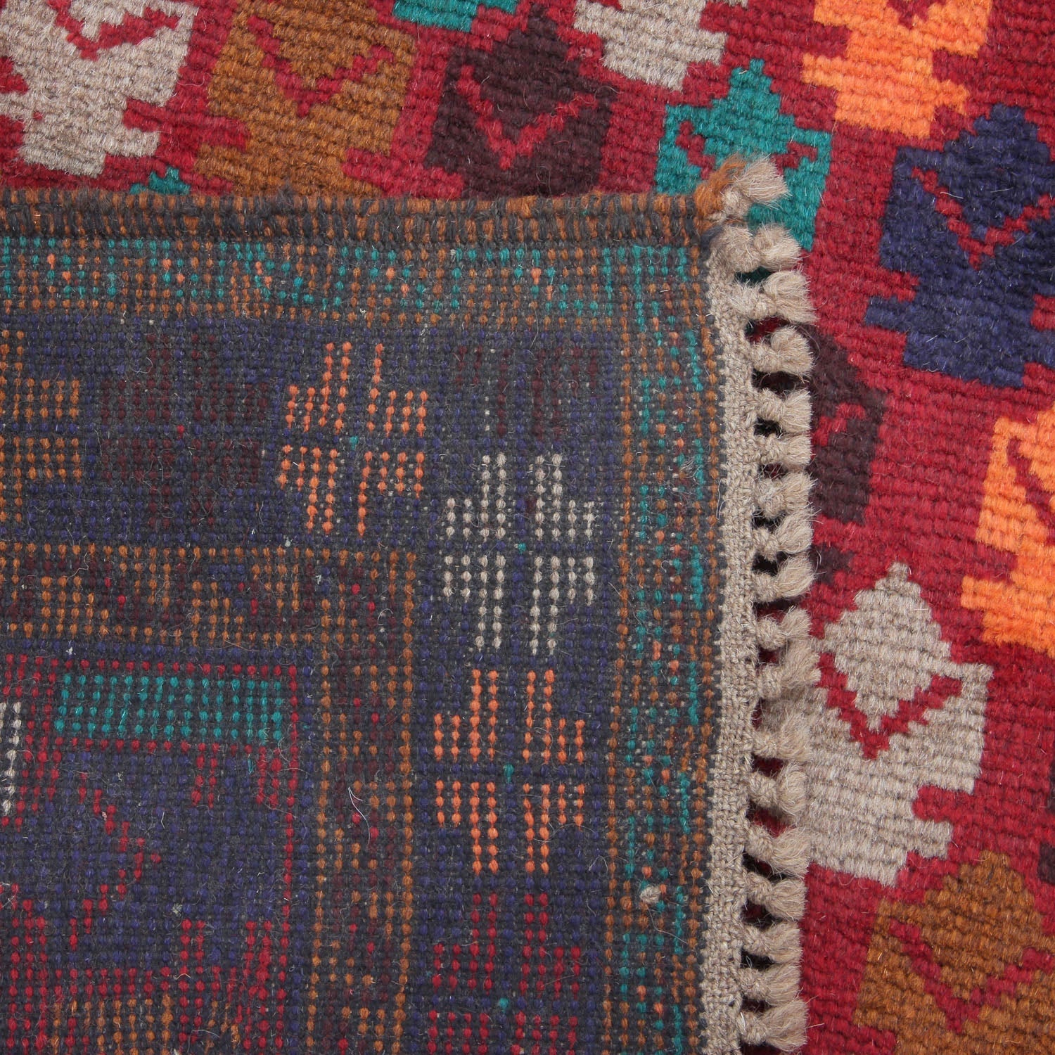 3' X 5'  Red Handmade Kohistani Baluchi Afghan Rug Rectangular