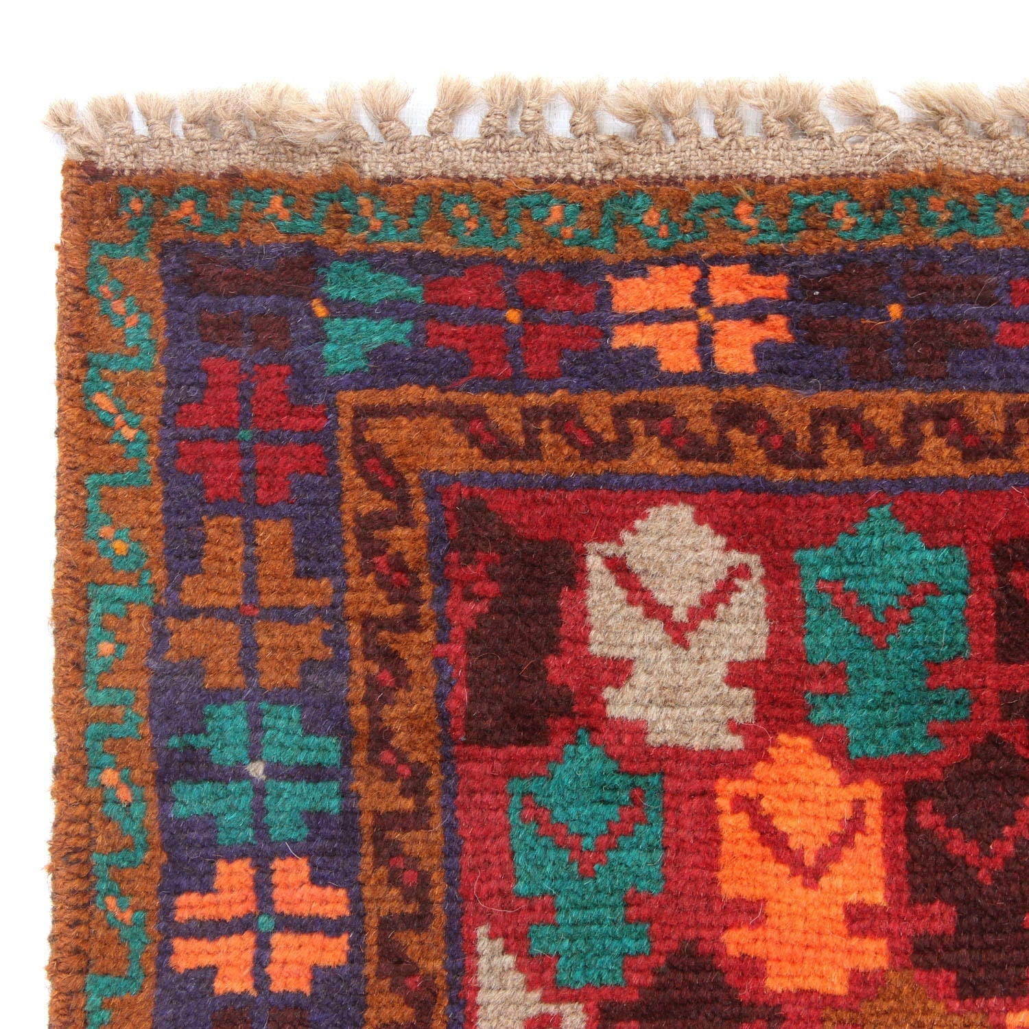 3' X 5'  Red Handmade Kohistani Baluchi Afghan Rug Rectangular
