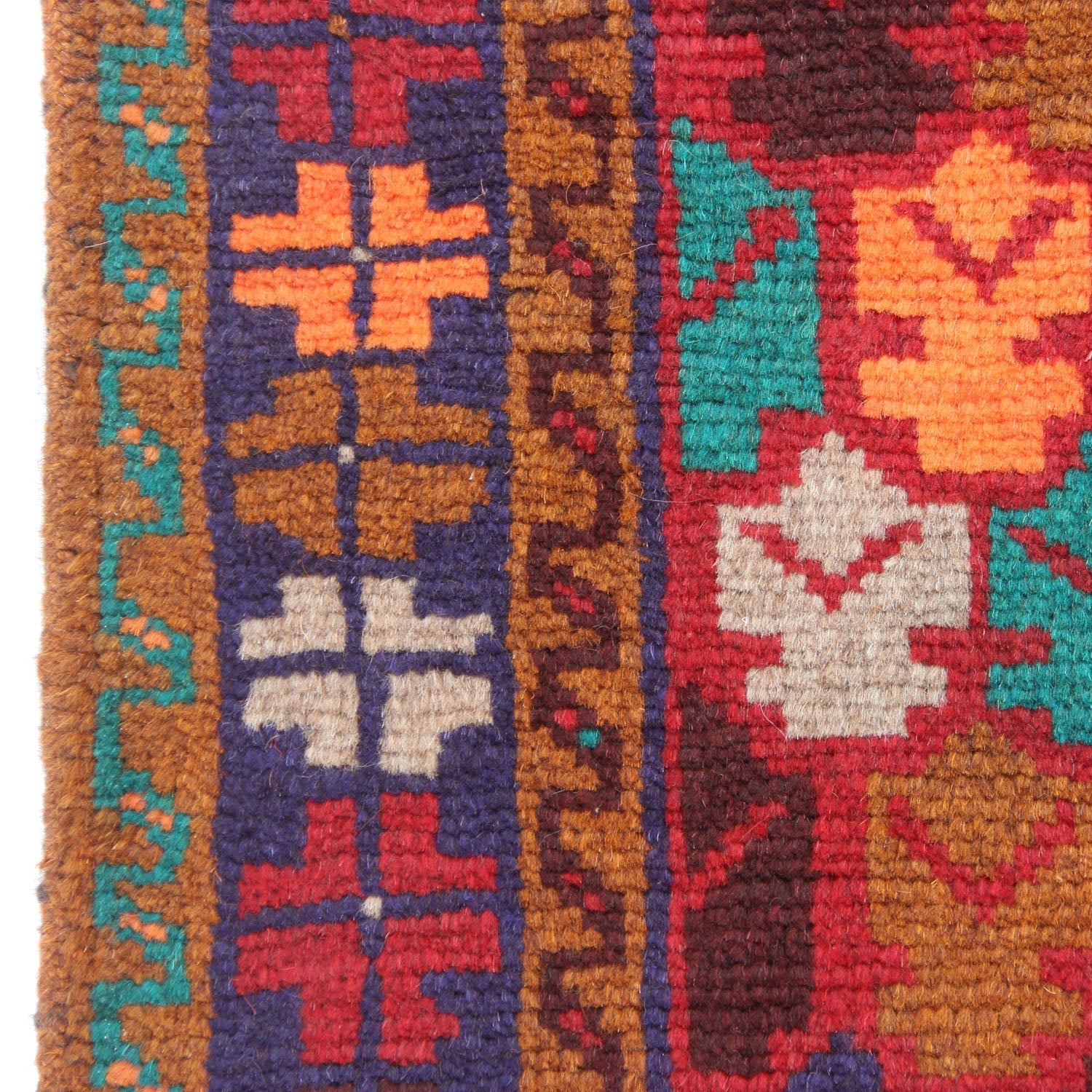 3' X 5'  Red Handmade Kohistani Baluchi Afghan Rug Rectangular