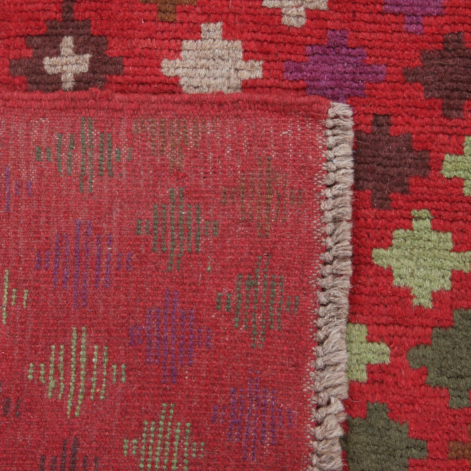 3' X 5'  Red Handmade Kohistani Baluchi Afghan Rug Rectangular