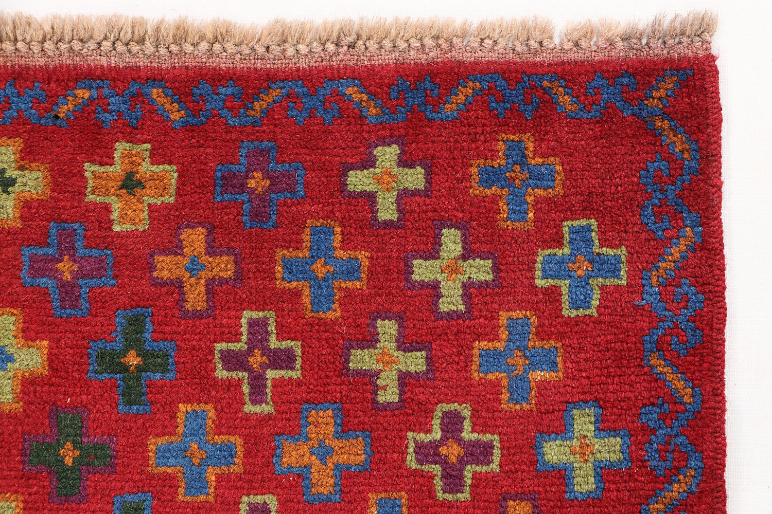 3' X 5'  Red Handmade Kohistani Baluchi Afghan Rug Rectangular
