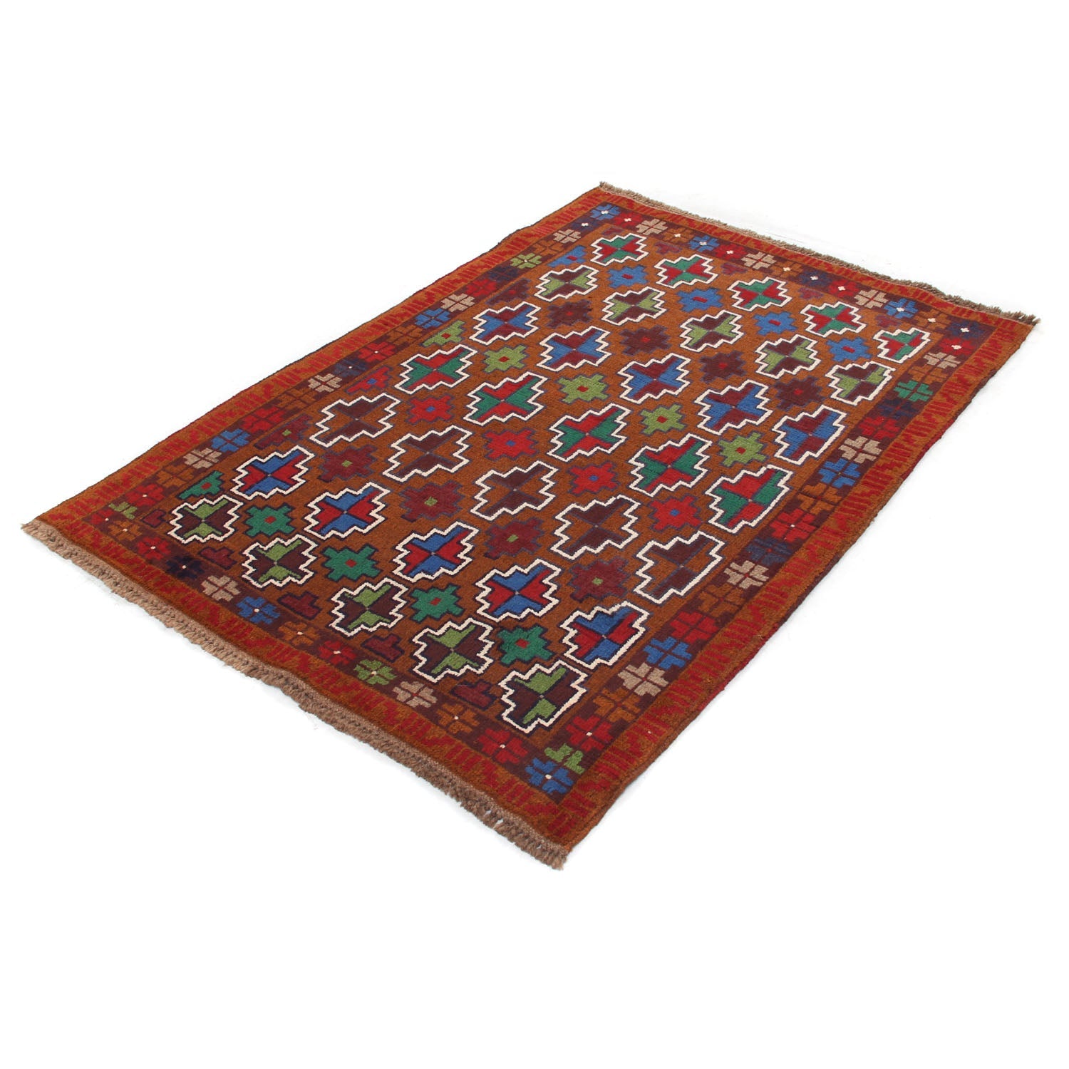 3' X 5'  Blue Handmade Kohistani Baluchi Afghan Rug Rectangular