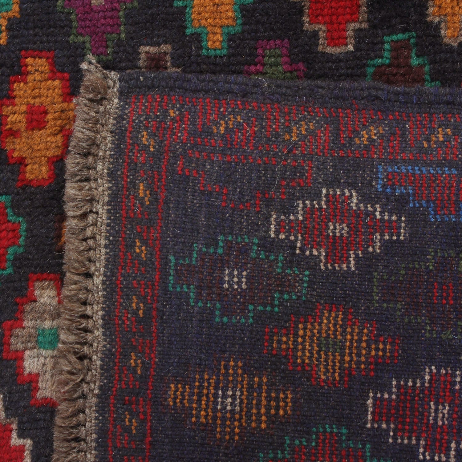 3' X 5'  Blue Handmade Kohistani Baluchi Afghan Rug Rectangular