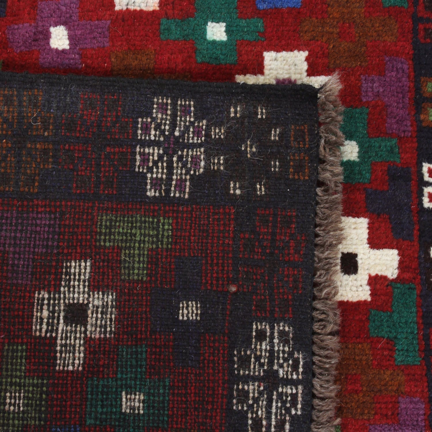3' X 5'  Red Handmade Kohistani Baluchi Afghan Rug Rectangular