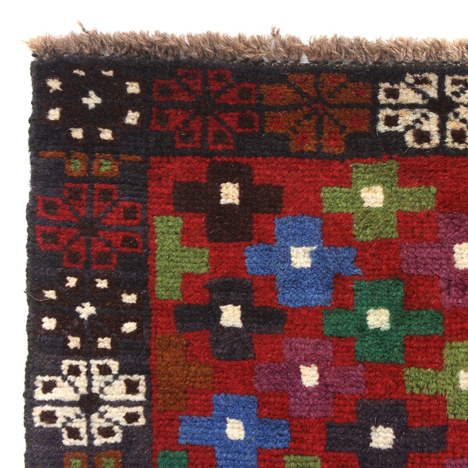 3' X 5'  Red Handmade Kohistani Baluchi Afghan Rug Rectangular