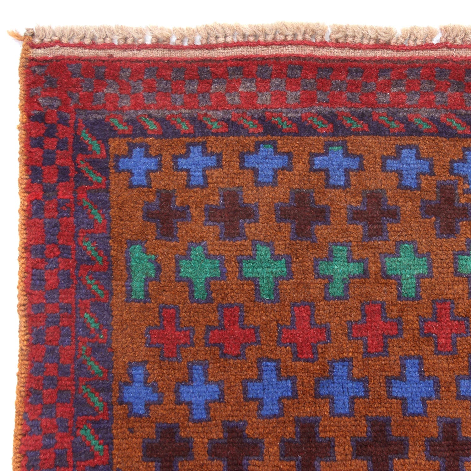 3' X 5'  Gold Handmade Kohistani Baluchi Afghan Rug Rectangular