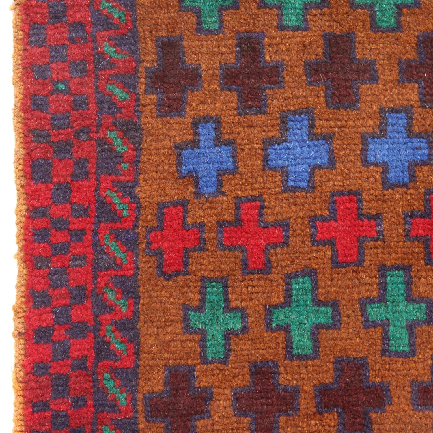 3' X 5'  Gold Handmade Kohistani Baluchi Afghan Rug Rectangular