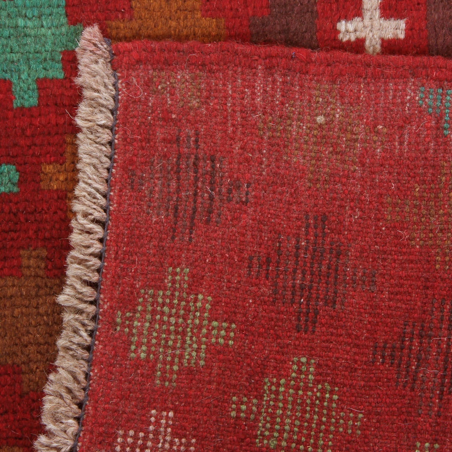 3' x 5'  Red Handmade Kohistani Baluchi Afghan Rug Rectangular