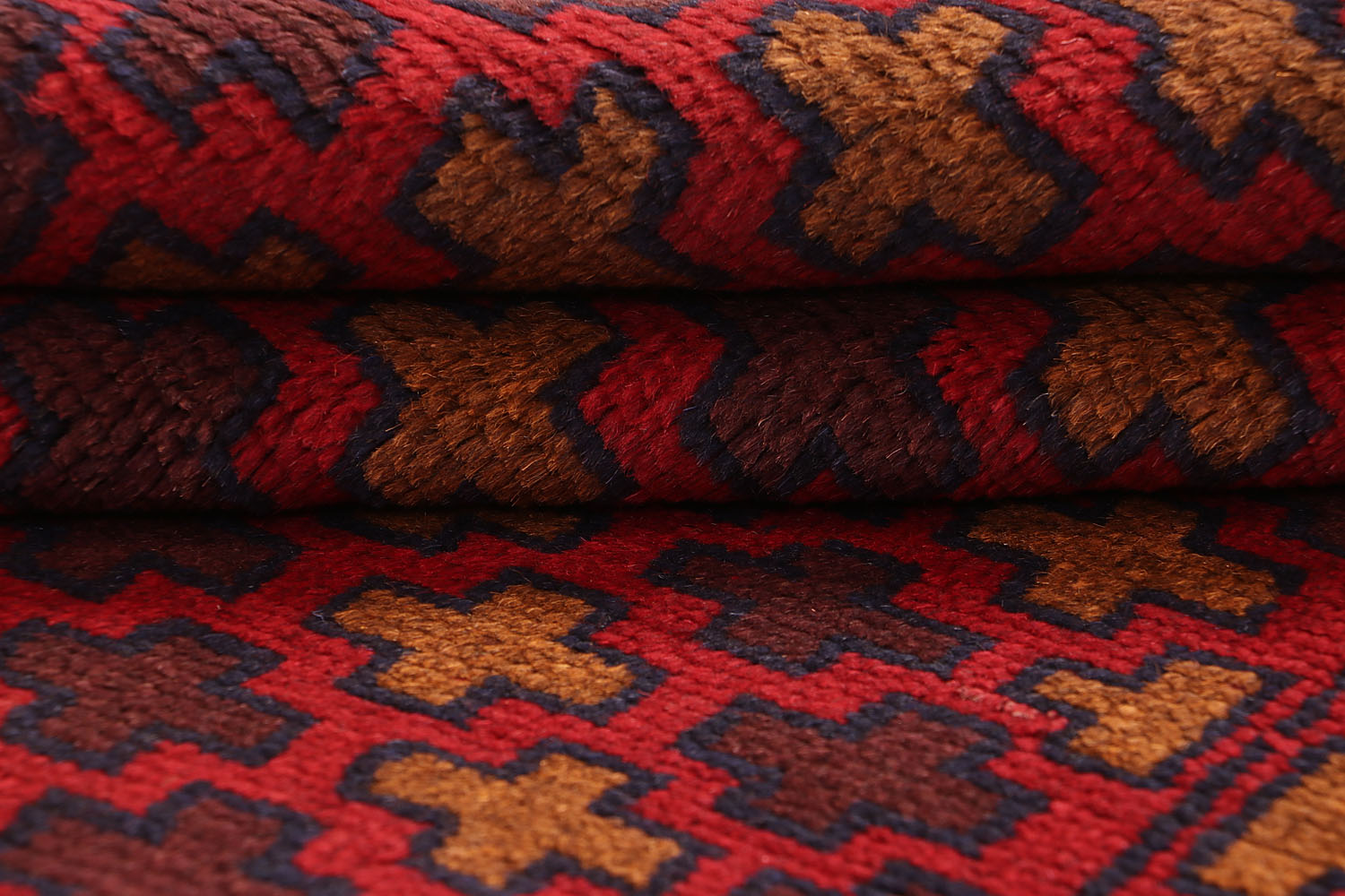 3' X 5'  Red Handmade Kohistani Baluchi Afghan Rug Rectangular