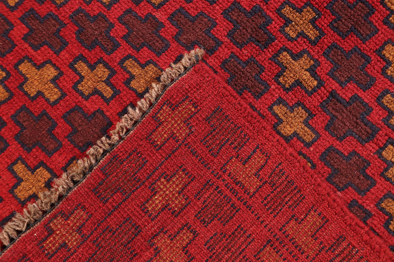 3' X 5'  Red Handmade Kohistani Baluchi Afghan Rug Rectangular