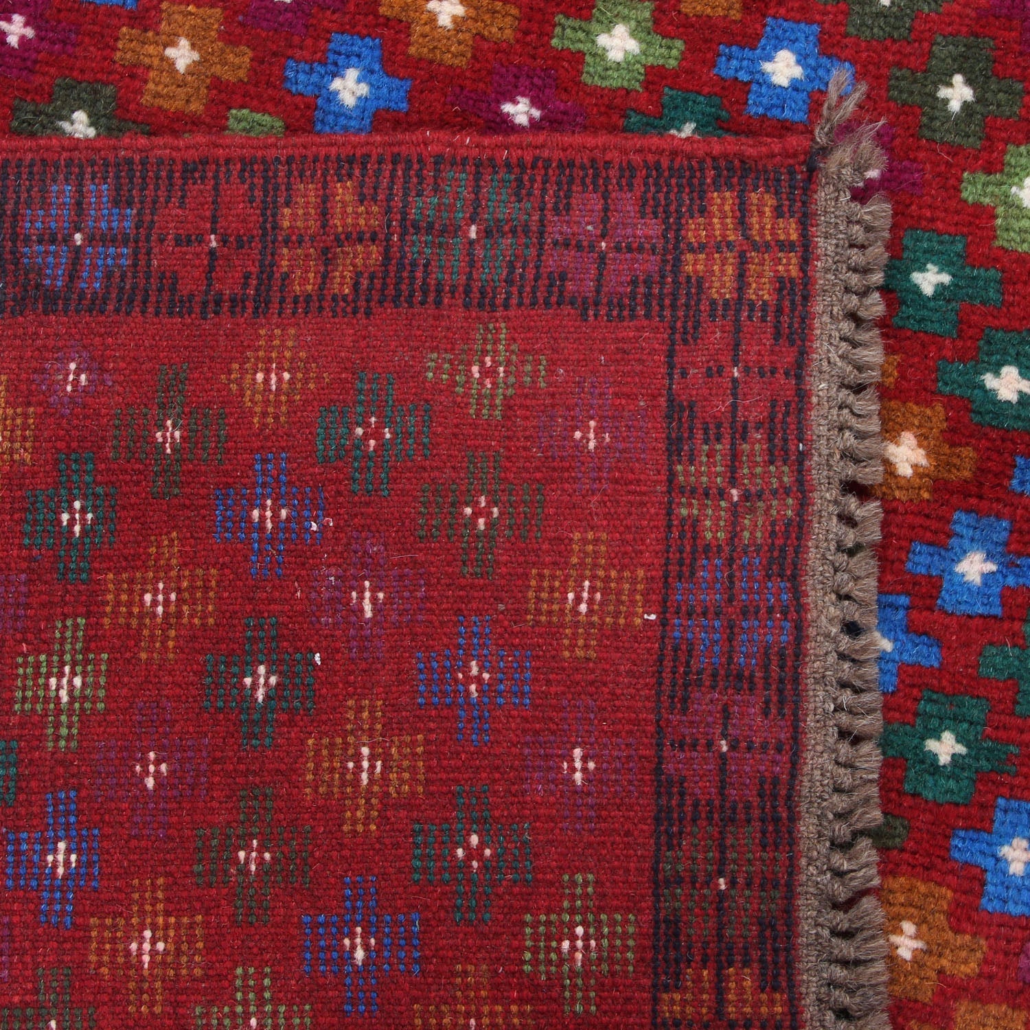 3' X 5'  Red Handmade Kohistani Baluchi Afghan Rug Rectangular