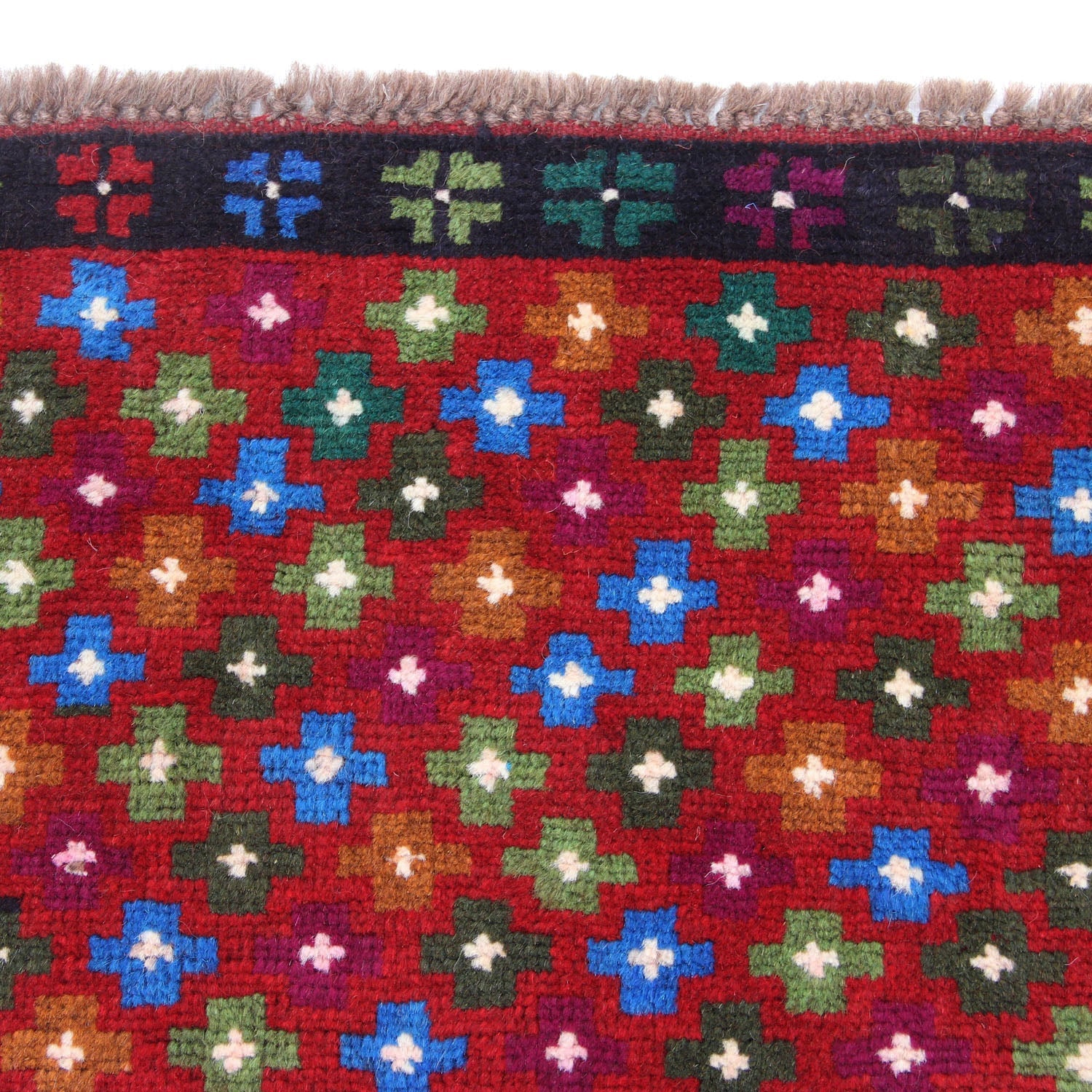 3' X 5'  Red Handmade Kohistani Baluchi Afghan Rug Rectangular