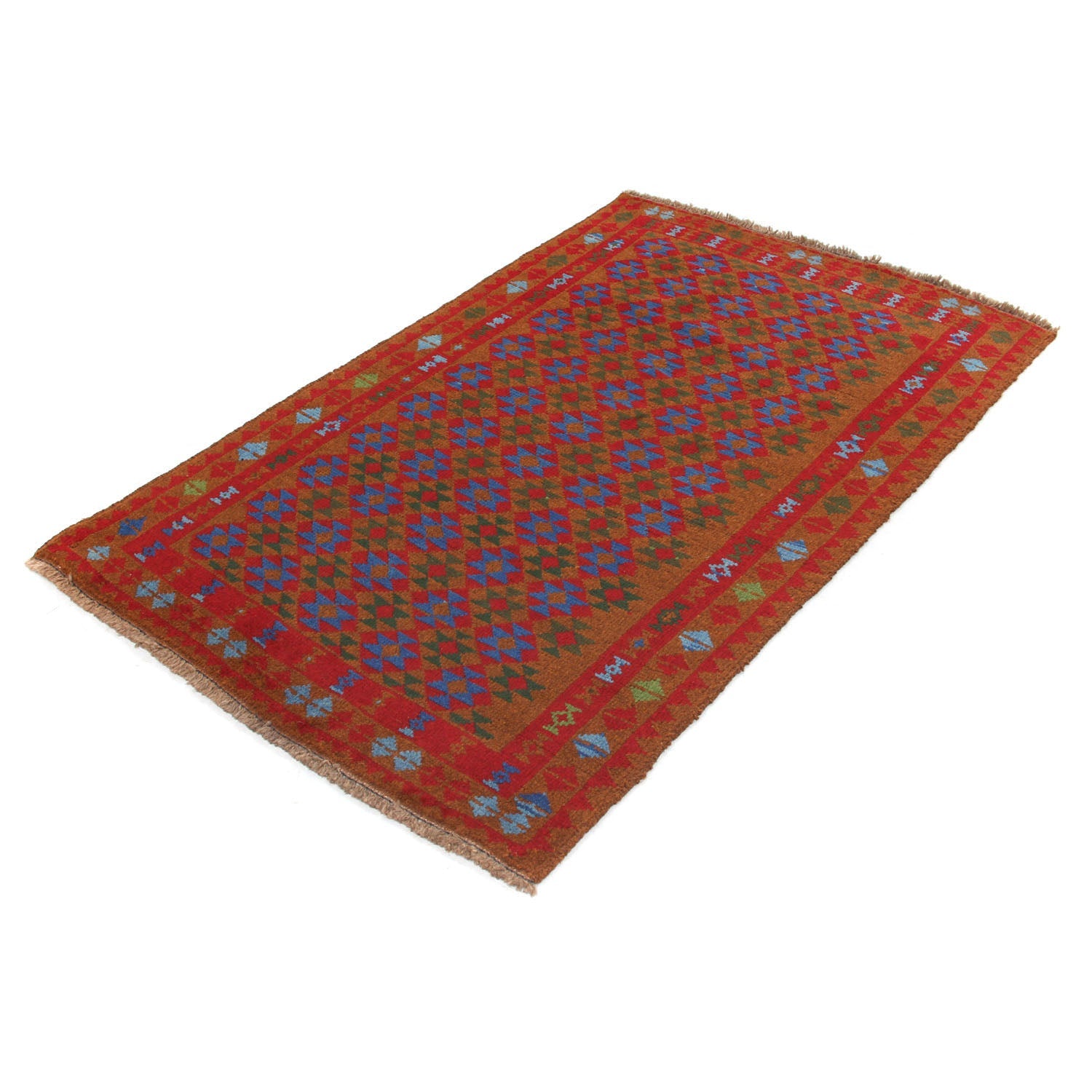 3' X 5'  Gold Handmade Kohistani Baluchi Afghan Rug Rectangular