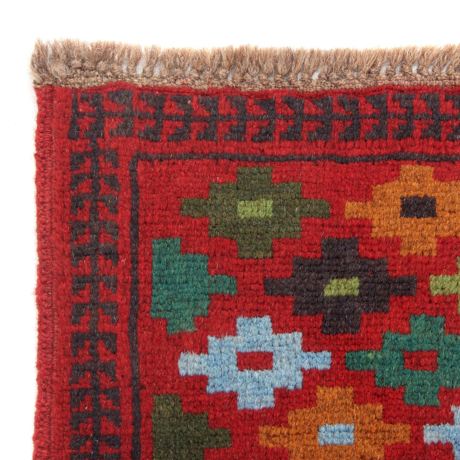3' X 5'  Red Handmade Kohistani Baluchi Afghan Rug Rectangular