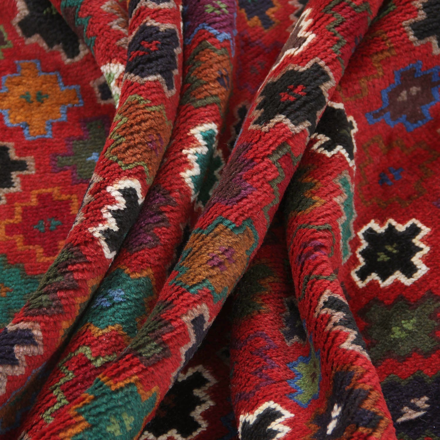 3' X 5'  Red Handmade Kohistani Baluchi Afghan Rug Rectangular