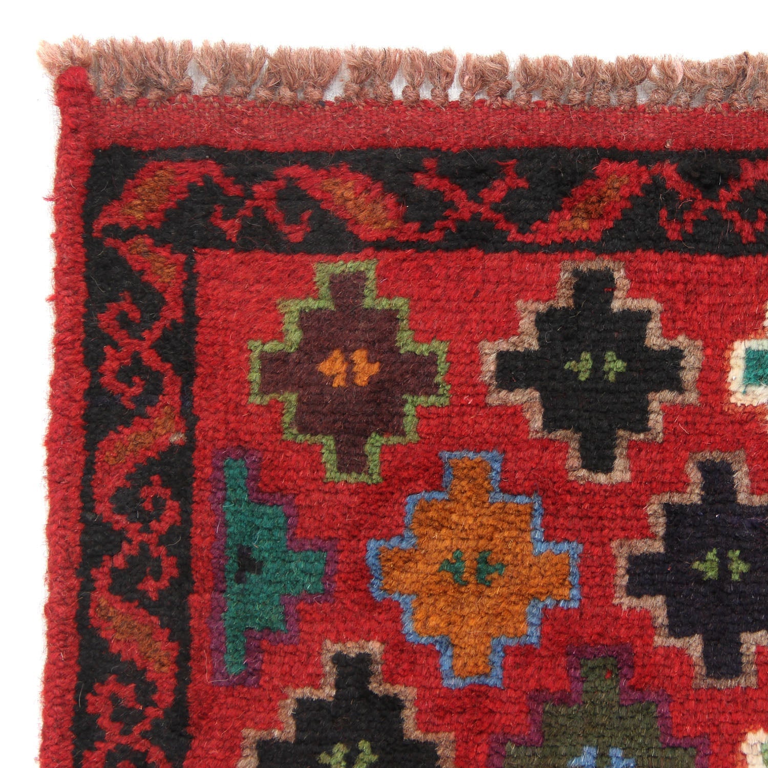 3' X 5'  Red Handmade Kohistani Baluchi Afghan Rug Rectangular
