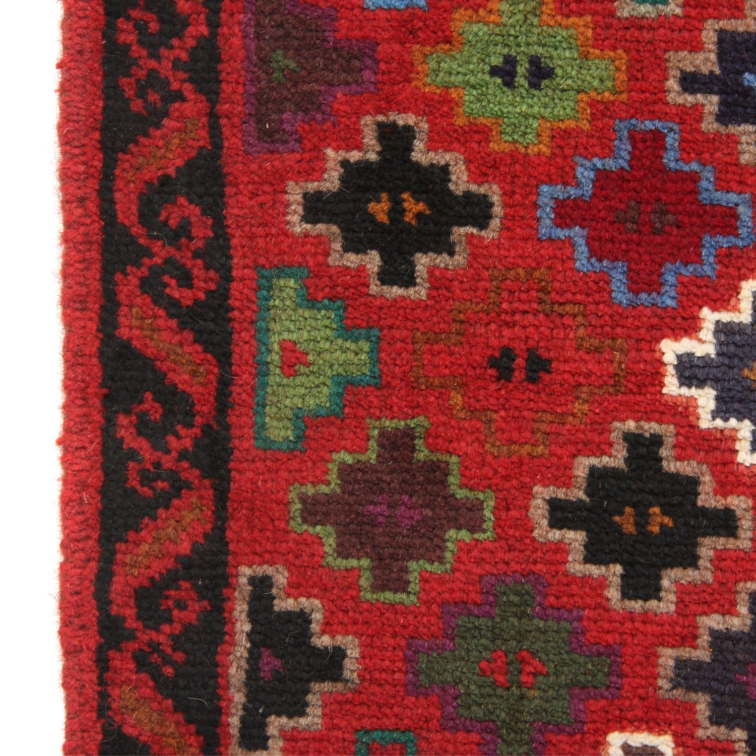 3' X 5'  Red Handmade Kohistani Baluchi Afghan Rug Rectangular