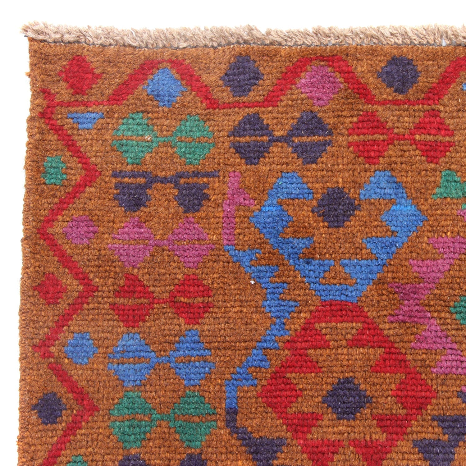 3' x 5'  Gold Handmade Kohistani Baluchi Afghan Rug Rectangular