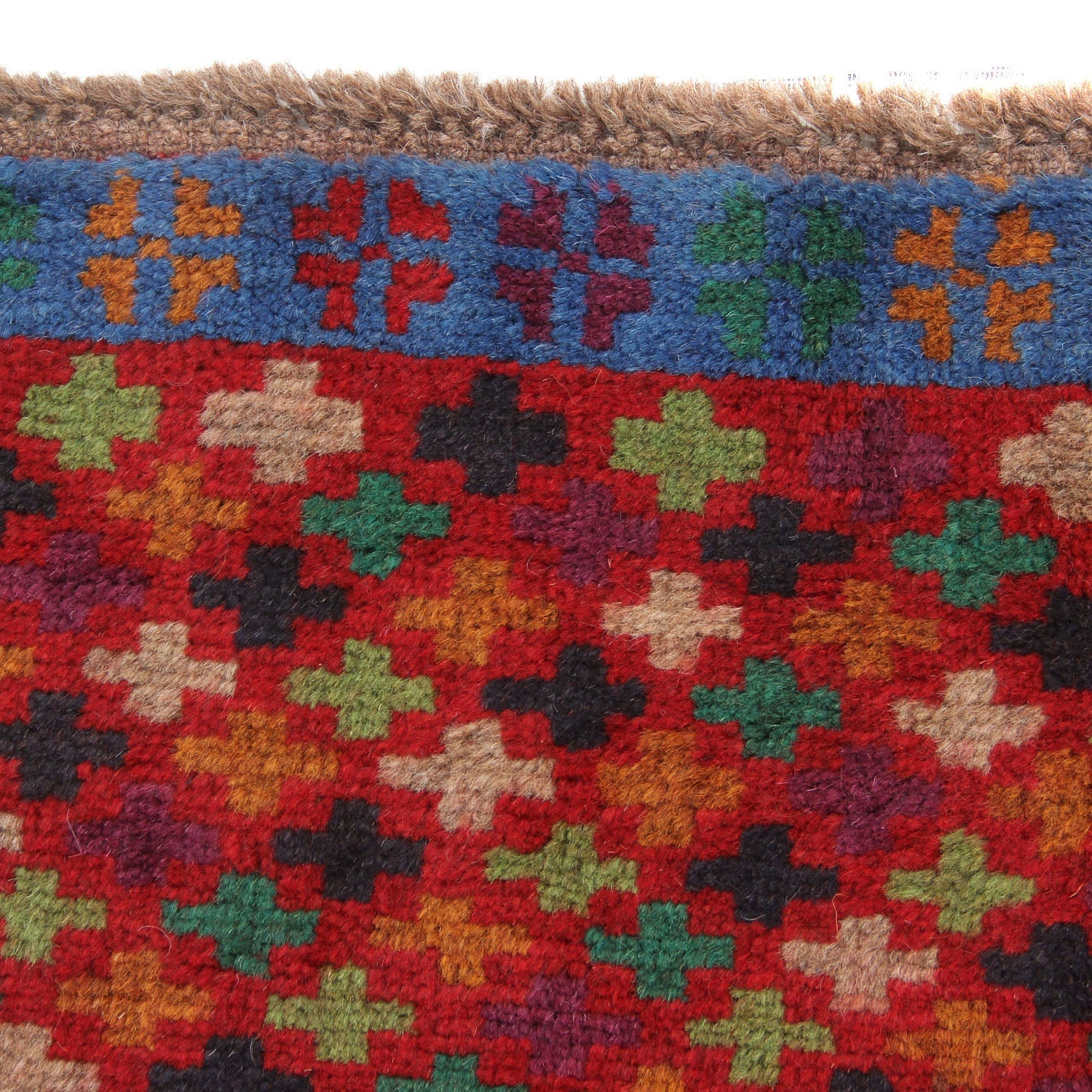 3' X 5'  Red Handmade Kohistani Baluchi Afghan Rug Rectangular