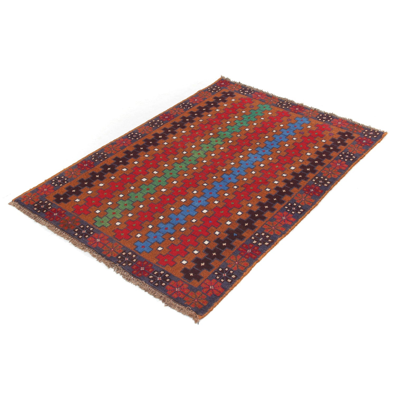 3' X 5'  Gold Handmade Kohistani Baluchi Afghan Rug Rectangular