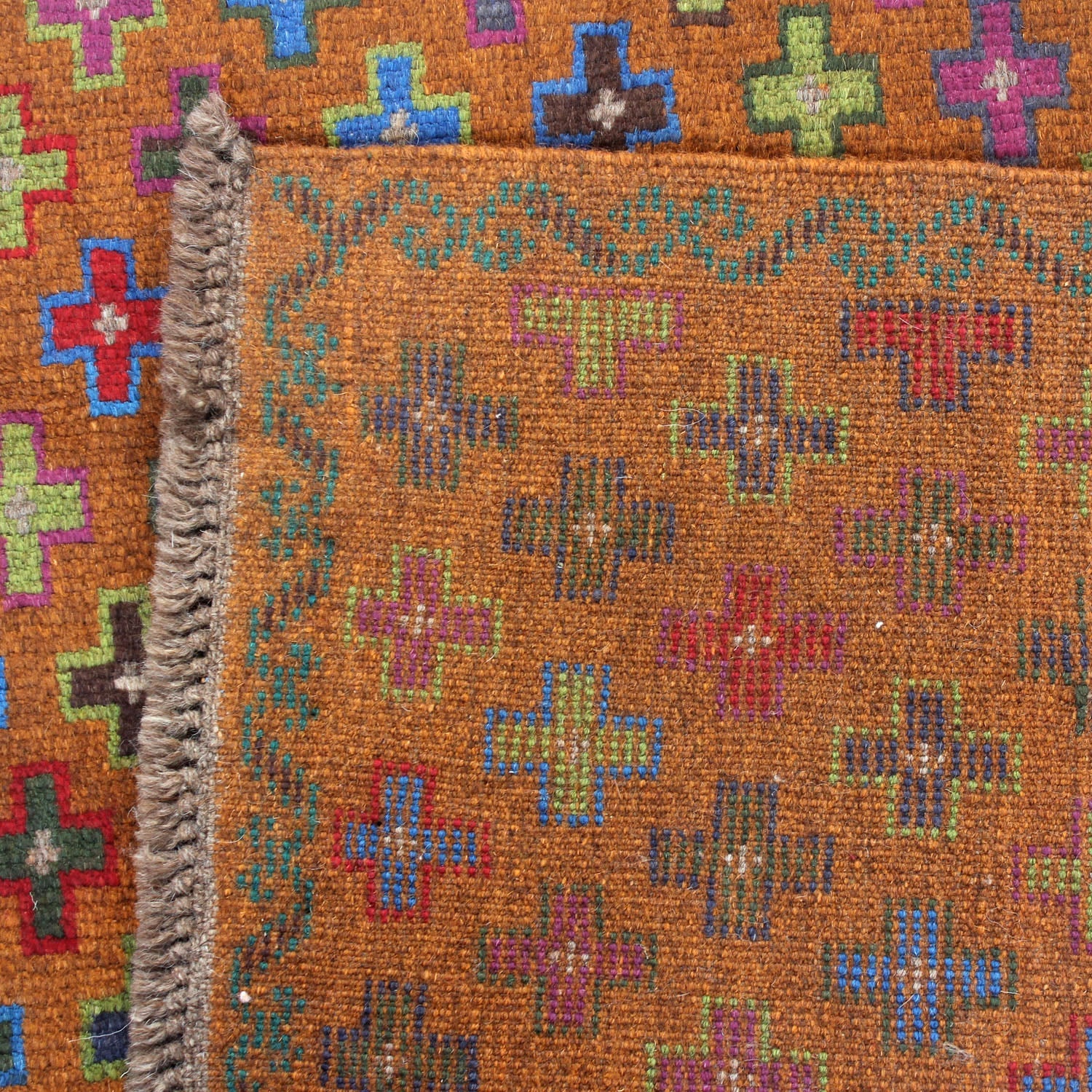 3' X 5'  Gold Handmade Kohistani Baluchi Afghan Rug Rectangular