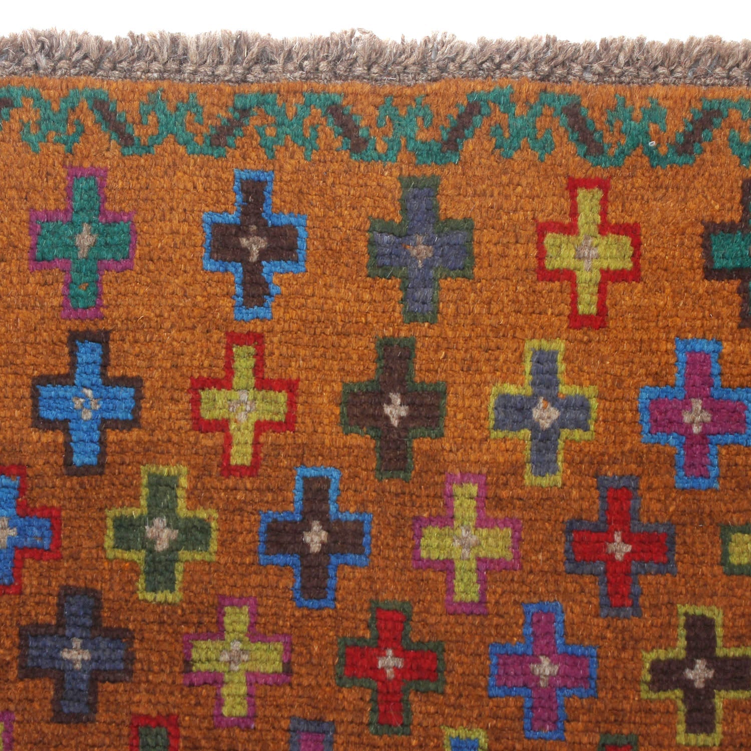 3' X 5'  Gold Handmade Kohistani Baluchi Afghan Rug Rectangular