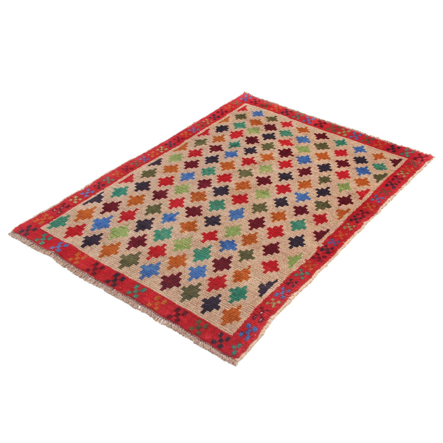 3' x 5'  L.brown Handmade Kohistani Baluchi Afghan Rug Rectangular