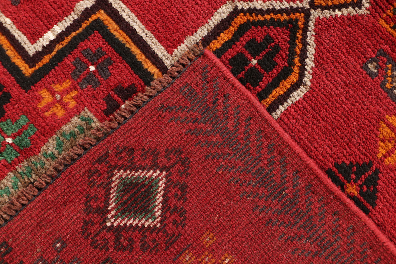 3' X 5'  Red Handmade Kohistani Baluchi Afghan Rug Rectangular