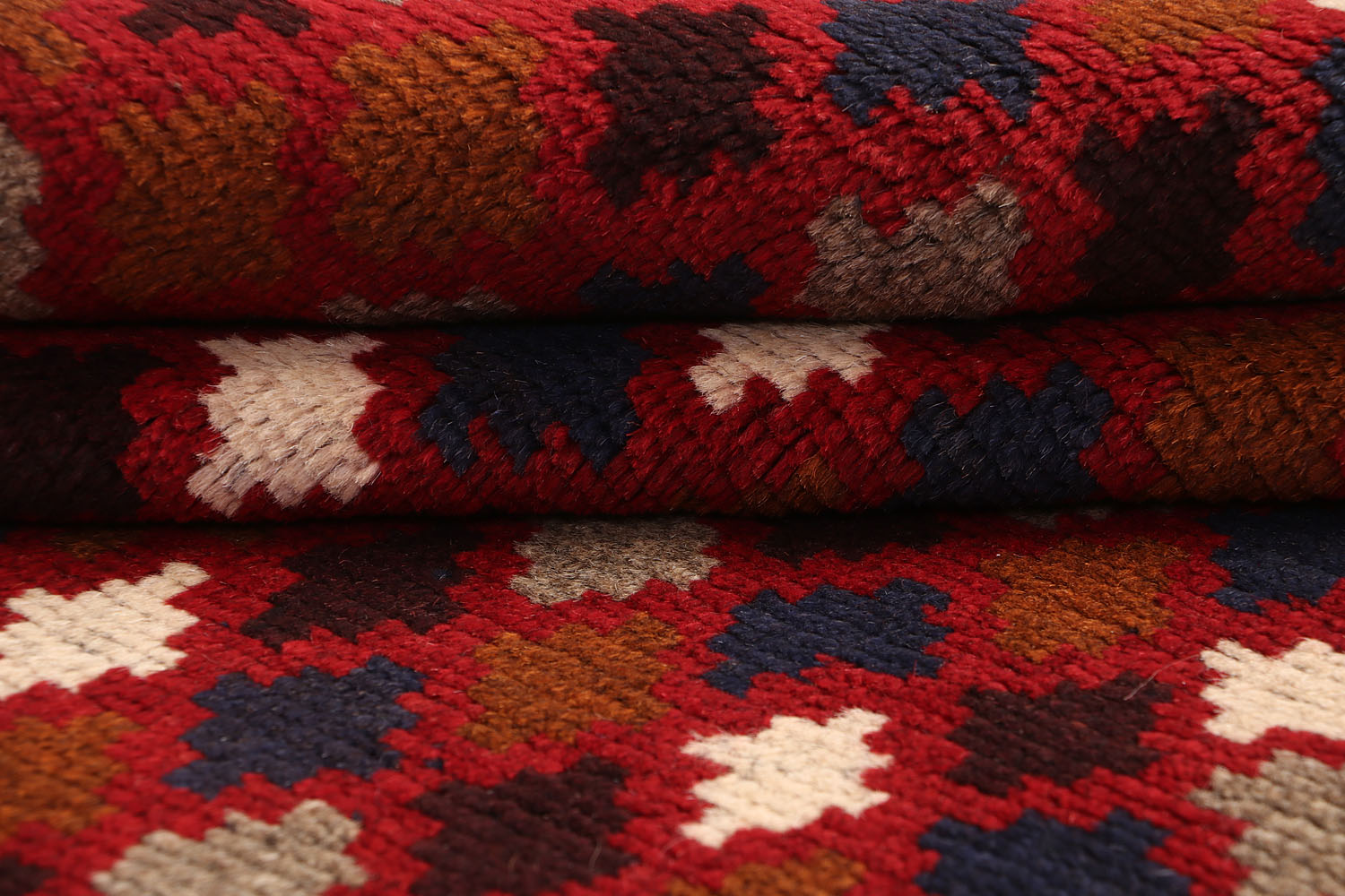 3' X 4'  Red Handmade Kohistani Baluchi Afghan Rug Rectangular