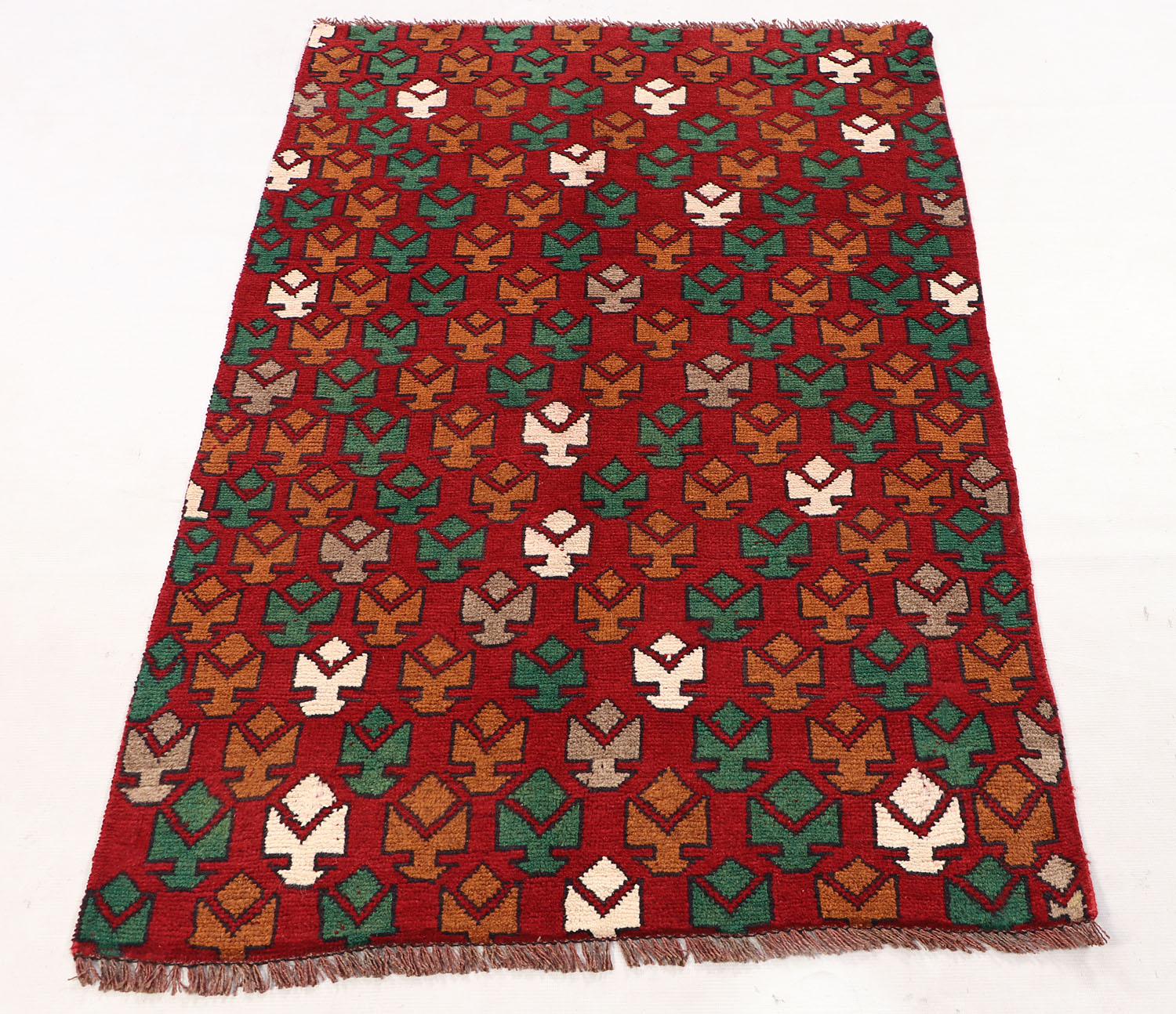 3' x 5'  Red Handmade Kohistani Baluchi Afghan Rug Rectangular