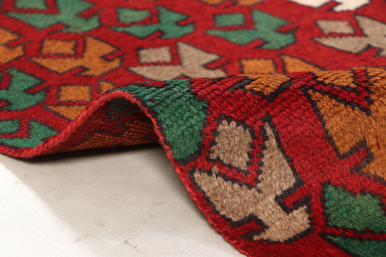 3' x 5'  Red Handmade Kohistani Baluchi Afghan Rug Rectangular