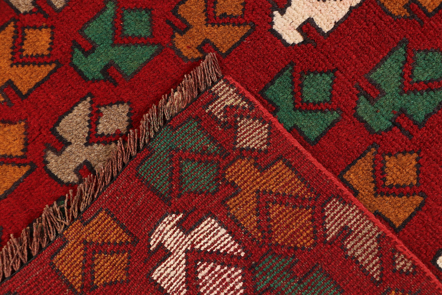 3' x 5'  Red Handmade Kohistani Baluchi Afghan Rug Rectangular
