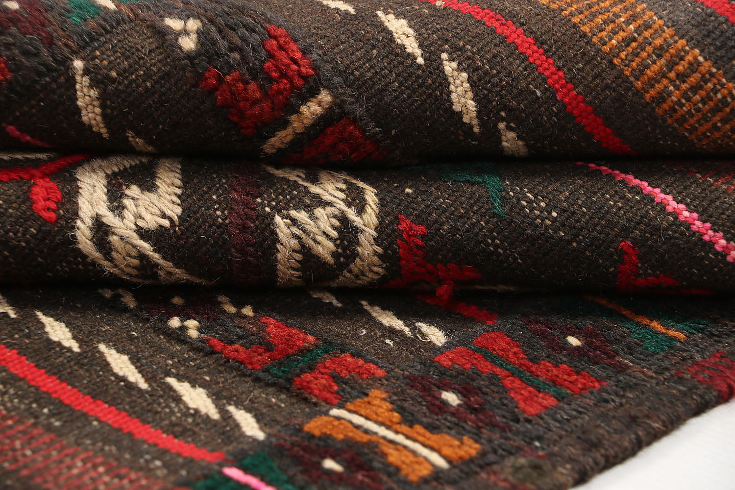 2' 6" x 6'  Brown Handmade Sufra Kilim Rug Runner