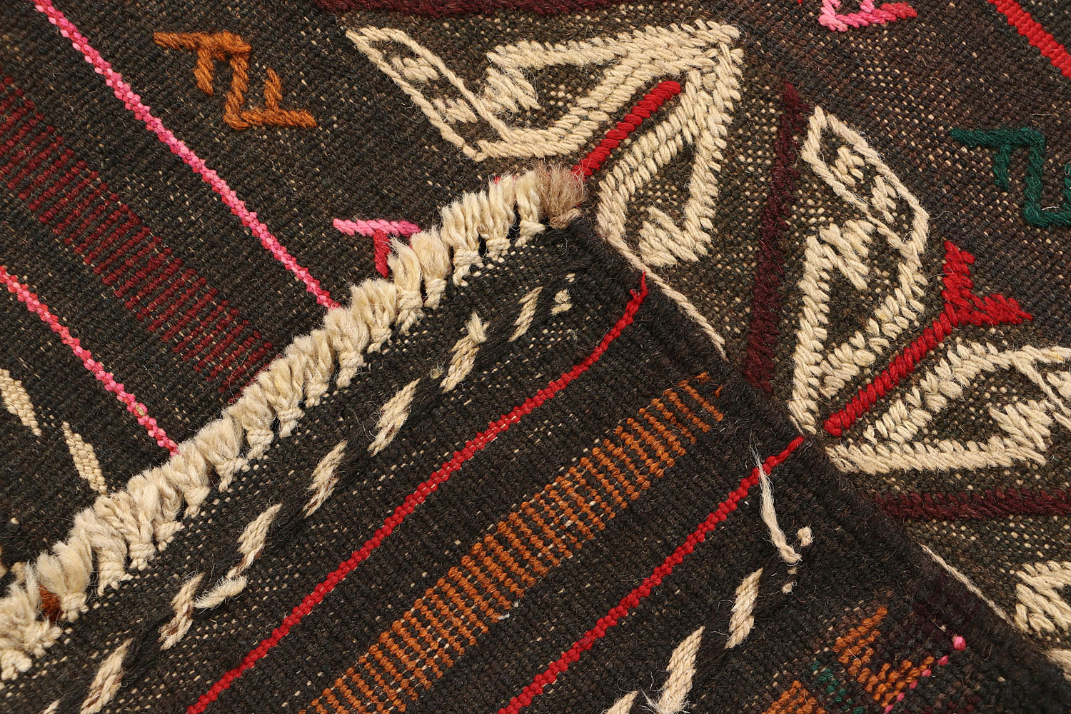 2' 6" x 6'  Brown Handmade Sufra Kilim Rug Runner