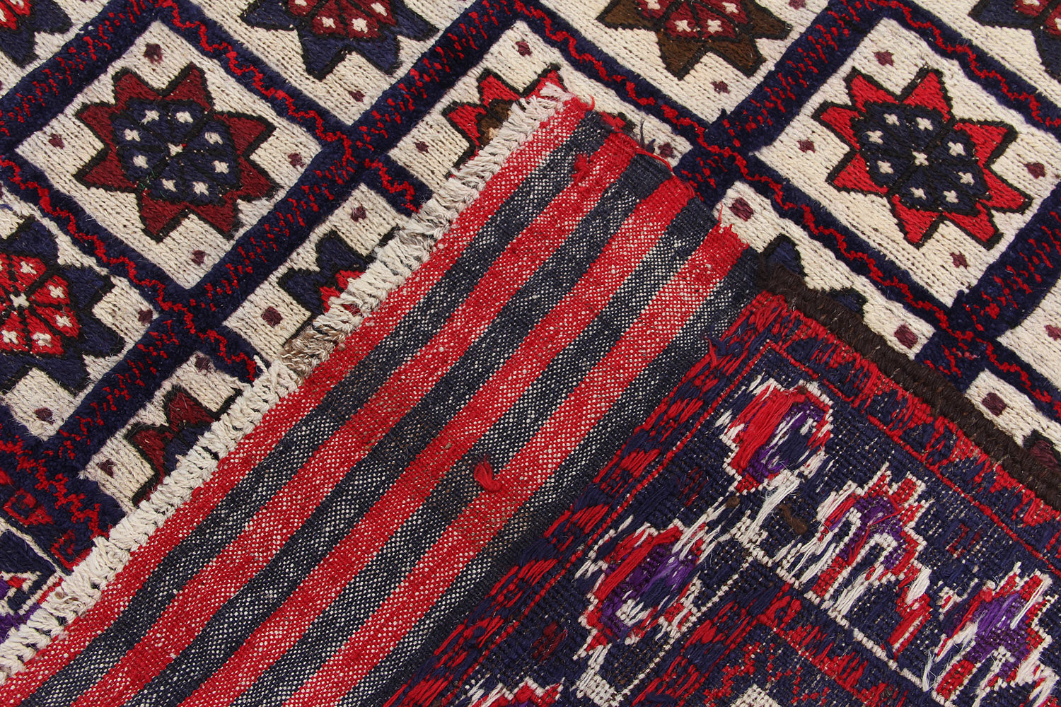 6' 6" x 8'  Multi Handmade Berjista Afghan Rug Rectangular
